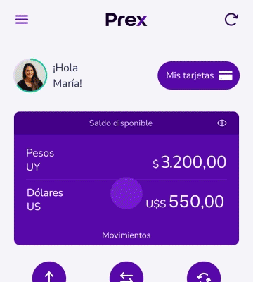 imagen de un teléfono móvil utilizando la app de prex para solicitar prex brasil.