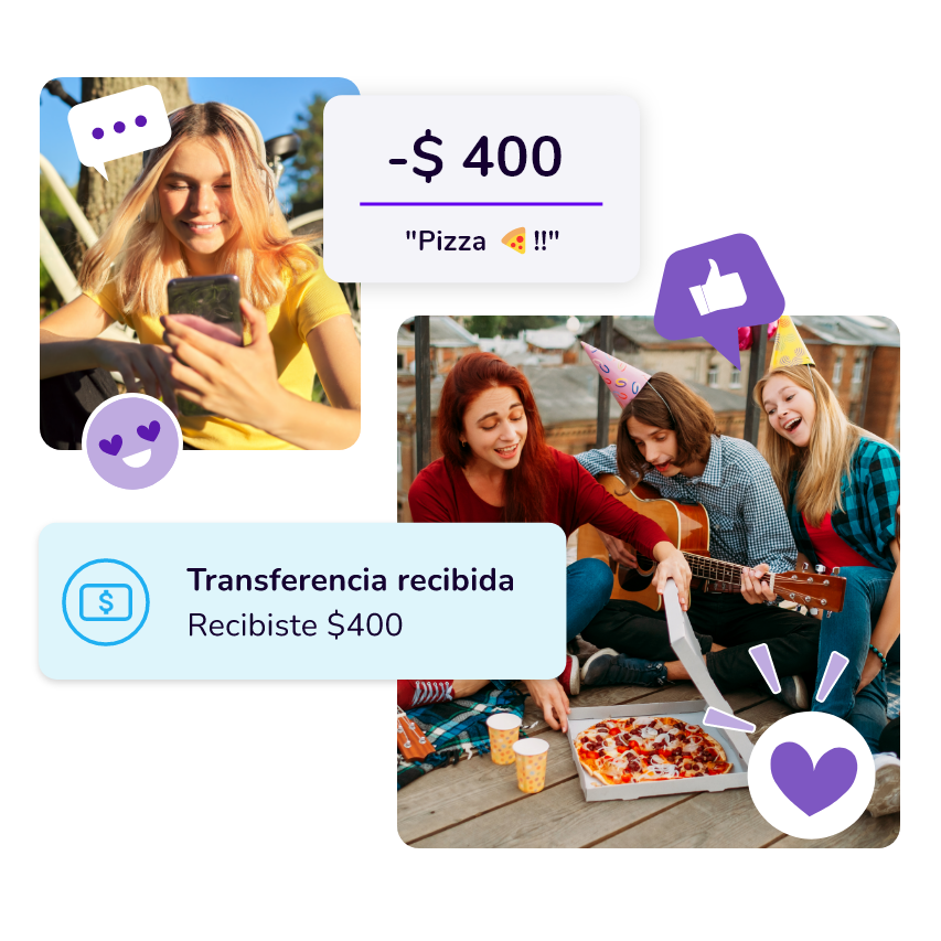 Jovenes comprando y realizando transferencias con prex